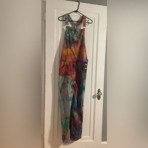 Custom tie dye overalls. Size 36(UK) converted to US is a Large.